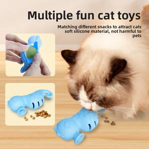 Kediler köpekler için interaktif silikon balık gıda kaçağı oyuncak Pet cattoy oyuncak kendinden zevk kabartma diş taşlama can sıkıntısı mücadele - Product Image 2