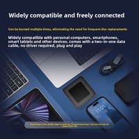 Unidad de DVD Externa Tipo Bandeja para Teléfonos Móviles, Tabletas y Portátiles, Reproductor de Discos USB 3.0, Compatible con Grabación de DVD-RW