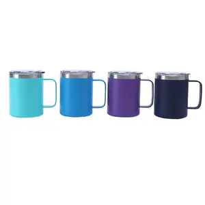 Outdoor 12oz Handle Cup 304SS Double-layer Cross Long time Insulation Tea Mugs Wholesale Price