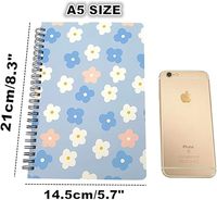 Cahier de notes anglais A5 personnalisé étanche 60 feuilles avec coque givrée Cahier d'exercices à reliure spirale Journal pour l'école