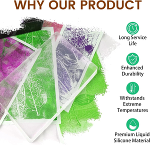 Plaque d'impression en <span class=keywords><strong>gel</strong></span> réutilisable 300*300*3mm pour la presse à monoprinting, la création de cartes, le <span class=keywords><strong>scrapbooking</strong></span>, le journaling, les arts et l'artisanat - Product Image 5