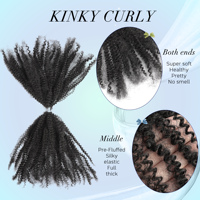Extensions de cheveux synthétiques bouclés crépus, mélange afro, qualité usine, en cheveux humains