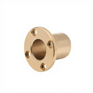 บูชทองเหลืองแบบมีหน้าแปลน ขนาดเส้นผ่านศูนย์กลางภายใน 6~30 มม.  แบบไม่ต้องใช้น้ำมันหล่อลื่น ทนทานต่อการสึกหรอ ใช้เป็นลูกปืนนำทาง - Product Image 1