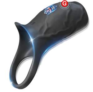 Anneau vibrant à commande à distance sans fil avec charge magnétique par aspiration, 5 fréquences d'aspiration, anneau de verrouillage pour pénis - Product Image 1