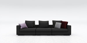 Canapé modulaire contemporain Monaco trois places, avec housse amovible et lavable, rembourré en duvet, revêtement en tissu, pour salon - Product Image 1