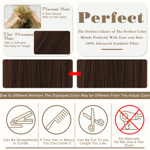 2024 mới đàn hồi ban nhạc cao su thẳng tóc đuôi ngựa 28 inch 175g bện đuôi ngựa kéo dài tổng hợp Tóc giả nữ - Product Image 4