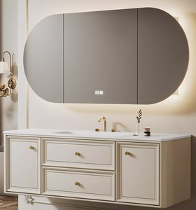 Ensemble de meuble de salle de bain style français personnalisé bois massif contreplaqué tenture murale rangement salle de bain lavabo <span class=keywords><strong>armoire</strong></span> <span class=keywords><strong>avec</strong></span> <span class=keywords><strong>miroir</strong></span> - Product Image 1