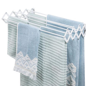 Séchoir à linge mural en aluminium pliable de 80cm en accordéon rétractable pour buanderie tour de salle de bain - Product Image 6