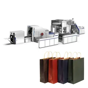 Kare altlı kağıt torba yapma makinesi fiyat otomatik kraft kare alt gıda ve aperatif kolu kağıt çanta yapma makineleri