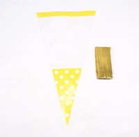 100 pièces/sac pas cher Transparent cône Triangle Opp violoncelle sacs pour Triangle bonbons sac à douille en plastique