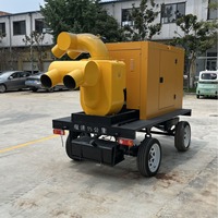 Camion pompe de lutte contre les inondations, haute pression, moteur diesel, auto-amorçant, drainage mobile, type remorque, grand débit, fonte, 1000 L/min