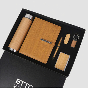 Coffret cadeau d'entreprise <span class=keywords><strong>de</strong></span> luxe vert foncé pour hommes Smart Thermos Cup Notebook Pen Set Welcome Gift for Graduation or Travel Agency - Product Image 2