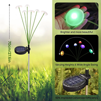 Solar-Gartenleuchten, Blinkende LED-Solar-Pilzlichter, Wasserdichte Deko für Hof, Terrasse, Weg, Quallen-Design für Gartenambiente