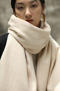 100% Pure <strong>Wool</strong> Scarf Women's Winter Long Thickened and Versatile Solid Color Large <strong>Shawl</strong> Warm Student Scarf - Product Image 2