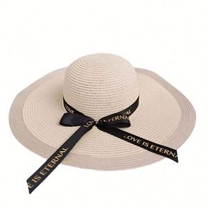 Oversized Fashion Outdoor Foldable Summer Panama Vietnamese Straw Beach Hats with Custom logo Sewing <b>Machine</b> Moman and Kids - Product Image 3