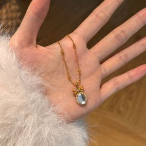 Collar con Colgante de Jade Sintético de Zirconia 5A, Chapado en Oro de 22K sobre Plata de Ley, Joyería Fina para Mujer, Dylam Elegance - Product Image 6
