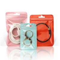 Sac en plastique à fermeture éclair auto-scellante de grande taille, coloré, type macaron, avec encoche de déchirure pour aliments, cadeaux, porte-clés, bracelets