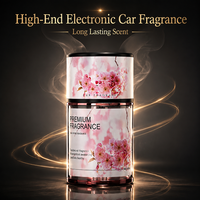 Diffuseur de parfum floral pour voiture en verre imprimé, fixation stable, décoration de console de voiture, parfum d'ambiance pour véhicule