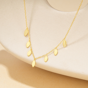 Collar de Plata de Ley 925 con Baño de Oro de 18K y Diseño de Ojo de Caballo para Mujer, Uso Diario - Product Image 3