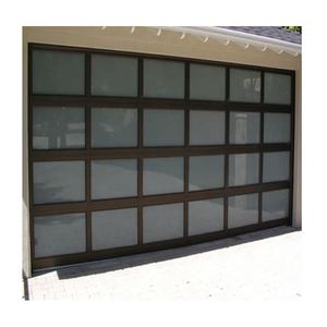 Automático residencial ver a través de espejo negro 16x7 puerta de garaje seccional de aluminio de vidrio con precio al por mayor del fabricante - Product Image 2