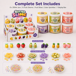 <span class=keywords><strong>Kit</strong></span> <span class=keywords><strong>Slime</strong></span> Burro OEM all'Ingrosso, 6 Colori, 200ml, Set <span class=keywords><strong>Slime</strong></span> Frutta Profumato e Soffice con Charms, Giocattoli Sensoriali Fai-da-Te Antistress per Bambini - Product Image 3