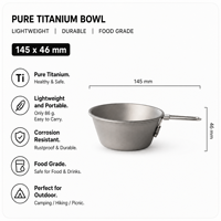 Bol Sierra en titane léger et pliable, ustensile de cuisine sain et portable pour le camping