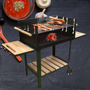 Griglia per Barbecue <span class=keywords><strong>a</strong></span> carbone da giardino da campeggio con tavolo fornello <span class=keywords><strong>a</strong></span> <span class=keywords><strong>legna</strong></span> per Barbecue <span class=keywords><strong>a</strong></span> carbone per fumatori all'aperto nero - Product Image 4