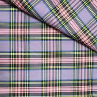 Robe de jupe à carreaux rose teint en fil de polyester 100%, tissu d'uniforme scolaire