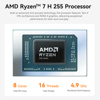 Beelink SER9 AMD Ryzen 7 H255 32G+1TB Mini PC con Type-C/HDTV/DP/BT, Doppio PCIe 4.0, SSD, Wifi 6, DDR5, Win11, Computer Industriale per Gaming