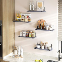 Ensemble de style fermier pour 5 décorations murales pour salle de bain chambre rangement étagères murales multifonctions en bois rustique