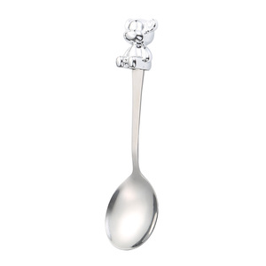 Cuillère et fourchette créatives en acier inoxydable, motif ours de dessin animé, design haut de gamme, pour café et fruits, cadeau. - Product Image 5