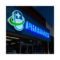 Letrero Luminoso LED Personalizado para Farmacia, Letrero Exterior para Tienda, Logotipo 3D con Letras LED para Edificios