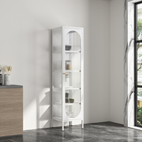 Style nordique américain 2 portes buffet buffet jambe en métal rangements en acier placard pour manger vin et jouet affichage porte en verre armoire