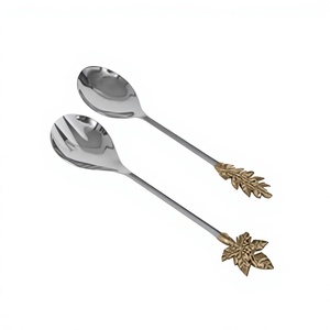 Ensembles de couverts en vrac faits à la main Meilleure vente en acier inoxydable Métal plaqué argent avec poignée en résine noire Designer - Product Image 3
