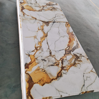 Panneau mural en plastique brillant personnalisé en gros 1220*2440mm * 3mm feuille de marbre UV PVC étanche