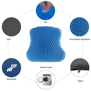 Factory Supply Orthopedic Comfort Office Chair Gel Seat Cushions Cooling Honeycomb Gel Seat Cushion