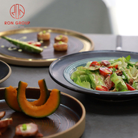 Style nordique nouveau Design ensembles de vaisselle de mariage Restaurant servant déjeuner dîner bols rond en céramique vaisselle assiettes en porcelaine