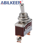 Interrupteur à bascule marron de haute qualité 12 mm AC 15A 250V ON-OFF 2 broches avec borne PC et contact argenté