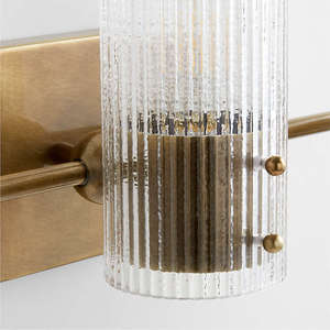 <span class=keywords><strong>Applique</strong></span> <span class=keywords><strong>murale</strong></span> en laiton, style moderne et luxueux, pour salle de bain et hôtel, avec verre cannelé, LED E26, vente en gros d'usine, transfrontalier, modèle Soleil cannelé - Product Image 3