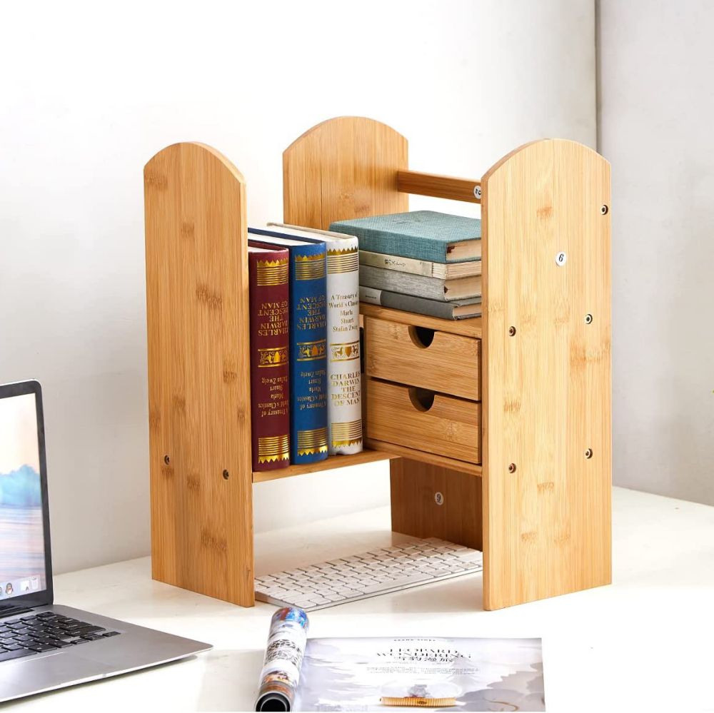 Бамбук деревянный стол органайзер с файловой органайзер для канцелярских товаров для хранения стола, аксессуары для рабочего стола офисный декор для струйного принтера Desk Органайзер
