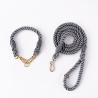 Ensemble laisse et collier personnalisés pour chien, fabrication artisanale de luxe en coton tressé, vente en gros, cordes de traction pour animaux de compagnie