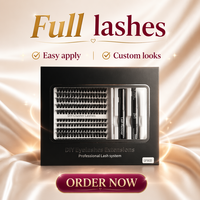 Kit de cils en grappe DIY personnalisables en gros, 80D préfabriqués, volume 9-16mm, faux cils en vison de longueurs mixtes