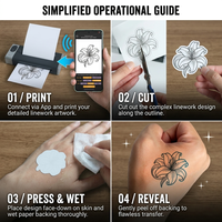 Imprimante de transfert de pochoirs de tatouage Milestone MHT-M6 OEM 110 mm pour machine portable sans fil sans encre pour papier autocollant DIY