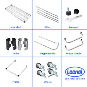 Chariot résistant industriel de fil d'ESD de chariot à étagère de chariot à carte PCB Chariot de fil d'ESD de chariot à fil de <span class=keywords><strong>Chrome</strong></span> - Product Image 3