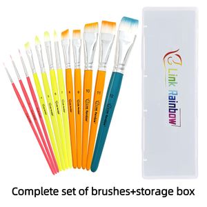 Pinceau à pétales croisés en poils synthétiques dégradé arc-en-ciel pour expressions créatives, fournitures de maquillage pour enfants, couleurs personnalisées - Product Image 4