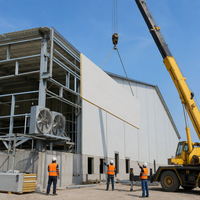 Abri de stockage en structure d'acier préfabriquée, entrepôt métallique extérieur pour jardin, abri à outils résidentiel durable, directement de l'usine