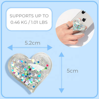 Support de téléphone flexible imperméable en forme de cœur avec paillettes de sable mouvant, design mignon, support de téléphone, cadeau promotionnel