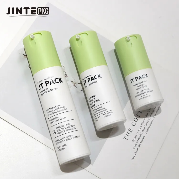 空のリサイクル可能なPPPCRプラスチック化粧品エアレスボトル15ml30ml50mlカラフルなポンプ付きツイストアップエアレスローションボトル