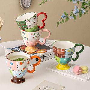 Hand Painted Embossed <b>Ceramic</b> <b>Cup</b> Household Water <b>Cup</b> Mug Goblet Design Coffee Cute Milk <b>Cup</b> - Product Image 1