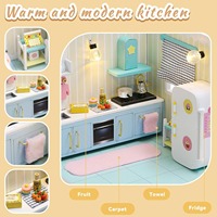 Hamaileon DIY Maison de poupée en bois 3D avec kit de meubles, reproduction personnalisée de scènes de la vie réelle, style appartement, cadeau pour adulte